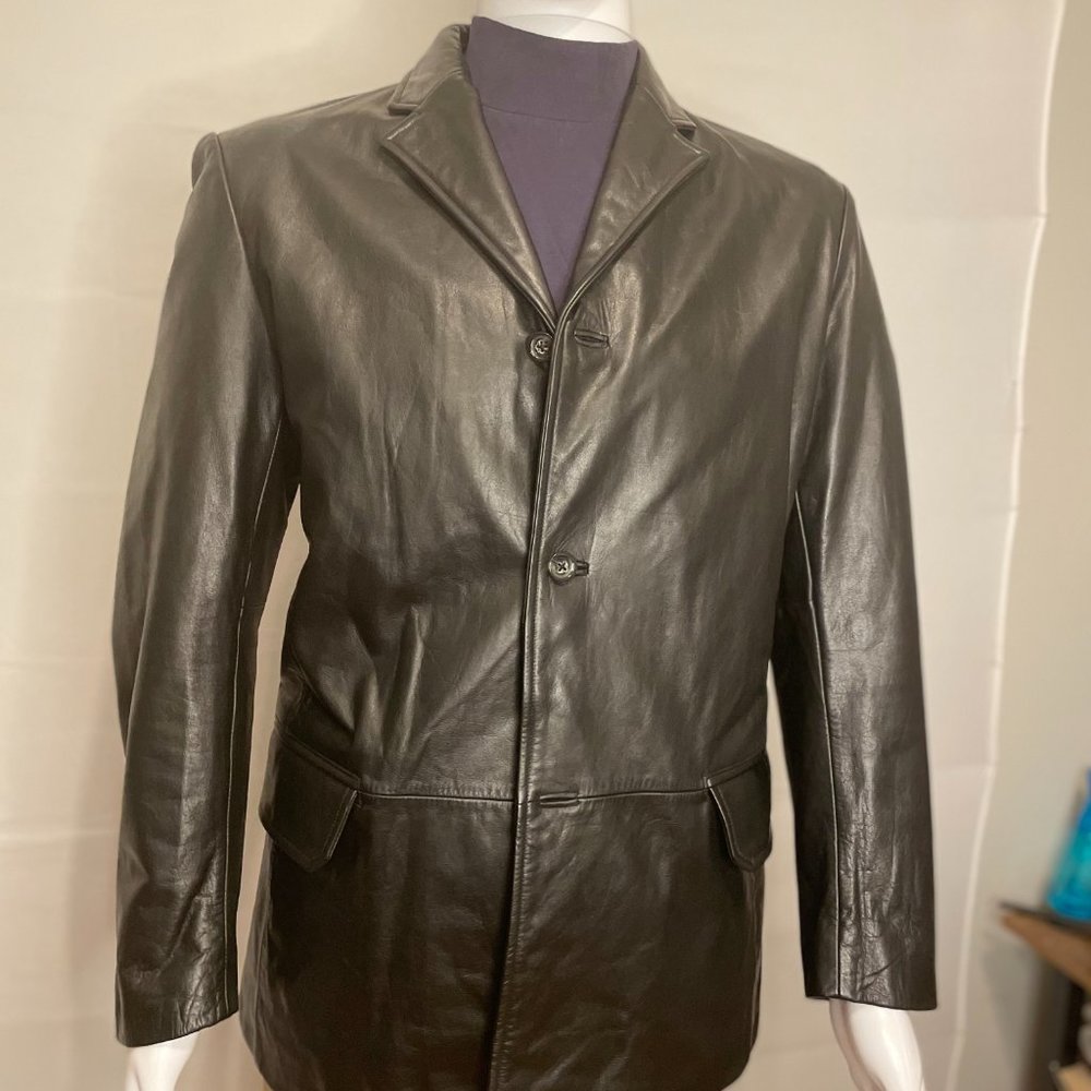 Banana Republic Black Leather Blazer - M - Picture 4 of 14